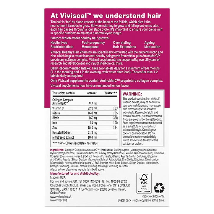 Viviscal Healthy Hair Vitamins 30 Tablets